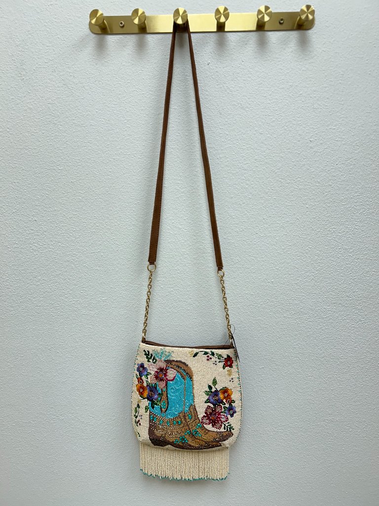 Beaded Boots Crossbody Purse